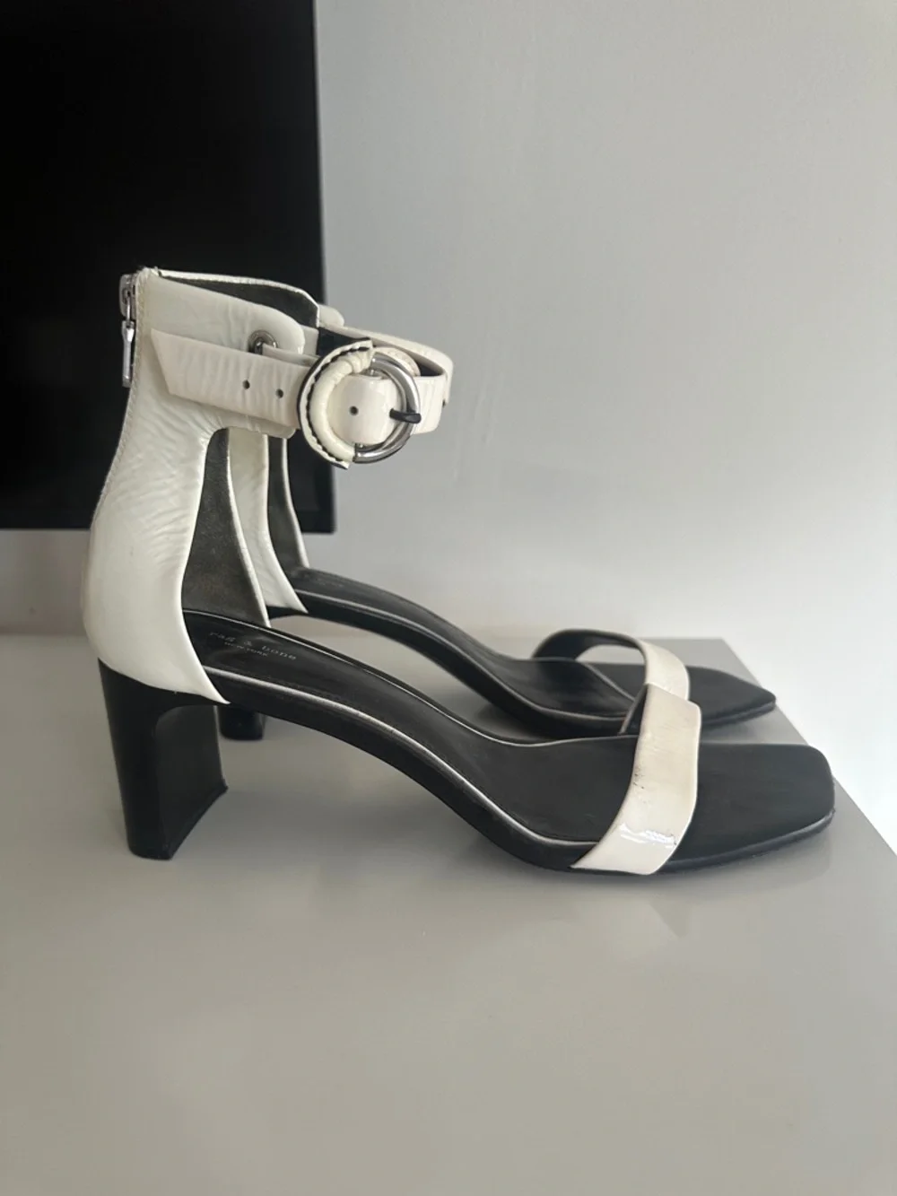 Rag & Bone Ellis White Patent Heels‎